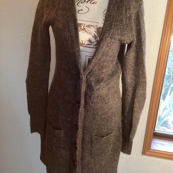 Long Button Front/Pockets Sweater - Picture 1 of 4